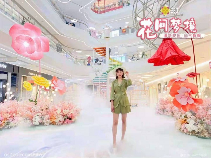 感应开合花朵_网红美陈道具_贵阳美陈公司